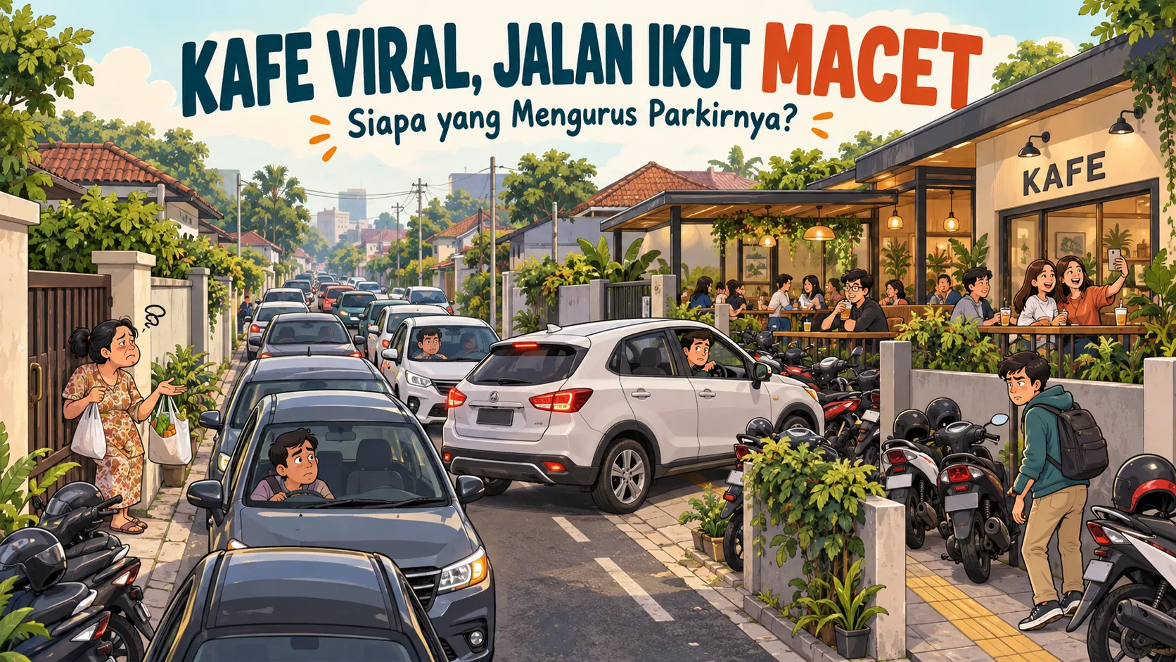 Kafe Viral Bikin Macet: Siapa Mengurus Parkir Pengunjung?