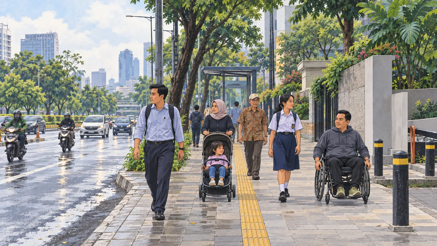 Trotoar Milik Pejalan Kaki, Bukan Tempat Kendaraan Bermotor