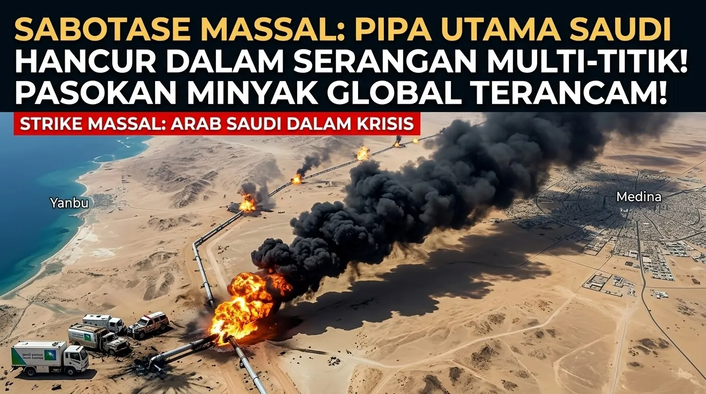 Serangan Drone Lumpuhkan Pipa East-West Saudi Arabia, Jalur Pasokan Minyak Dunia Terancam Total