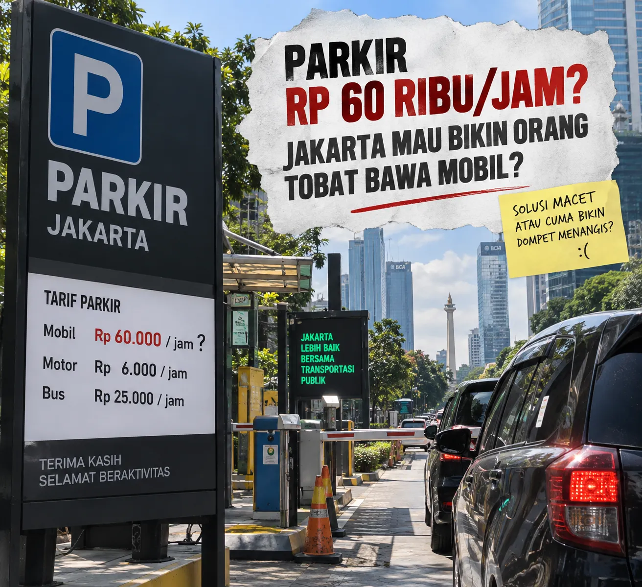 Parkir Rp60 Ribu di Jakarta: Hanya untuk parkir satu jam?